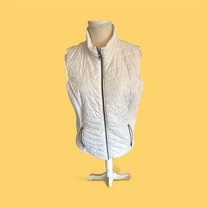 Christopher & Banks White Quilted Puffer Vest
